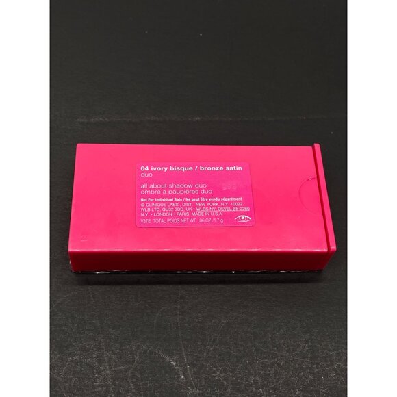Clinique All About Shadow Duo in 04 Ivory Bisque I Bronze Satin 0.06 Oz - Picture 4 of 4